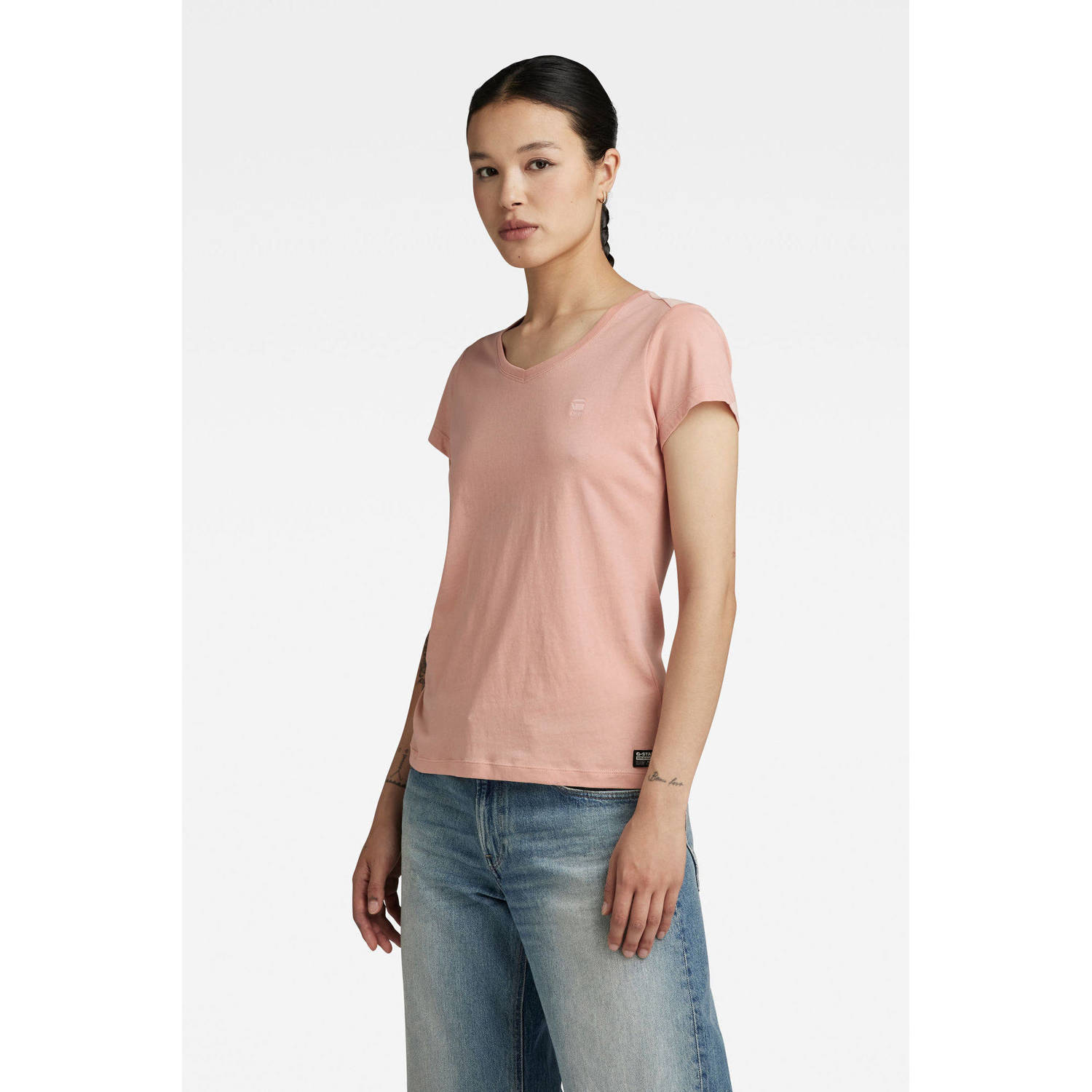 G-STAR T-shirt Eyben van katoen roze