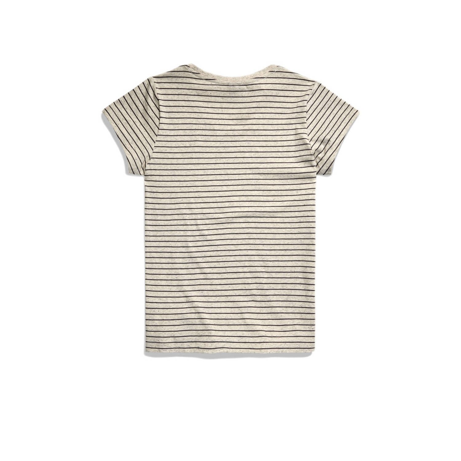 G-Star RAW gestreept T-shirt Eyben van biologisch katoen ecru grijs