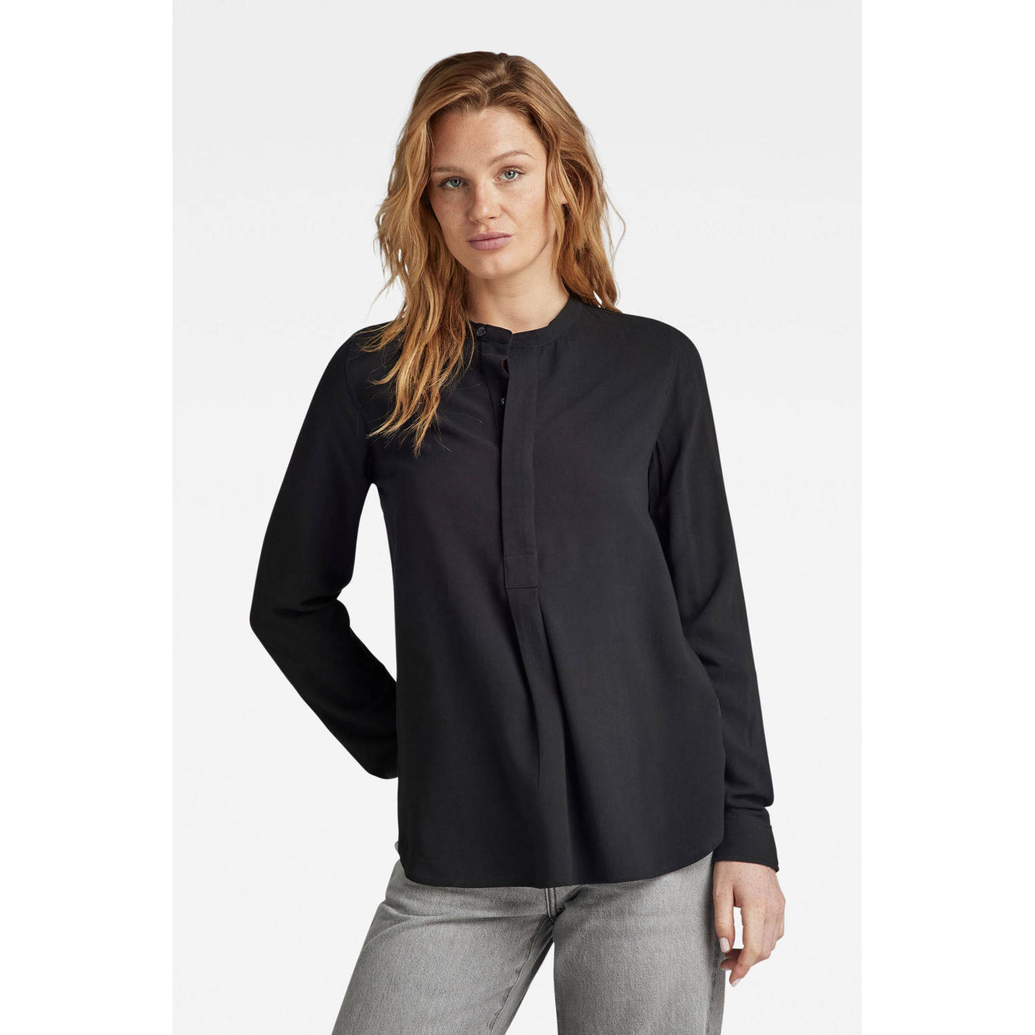 G-Star RAW top met plooien zwart