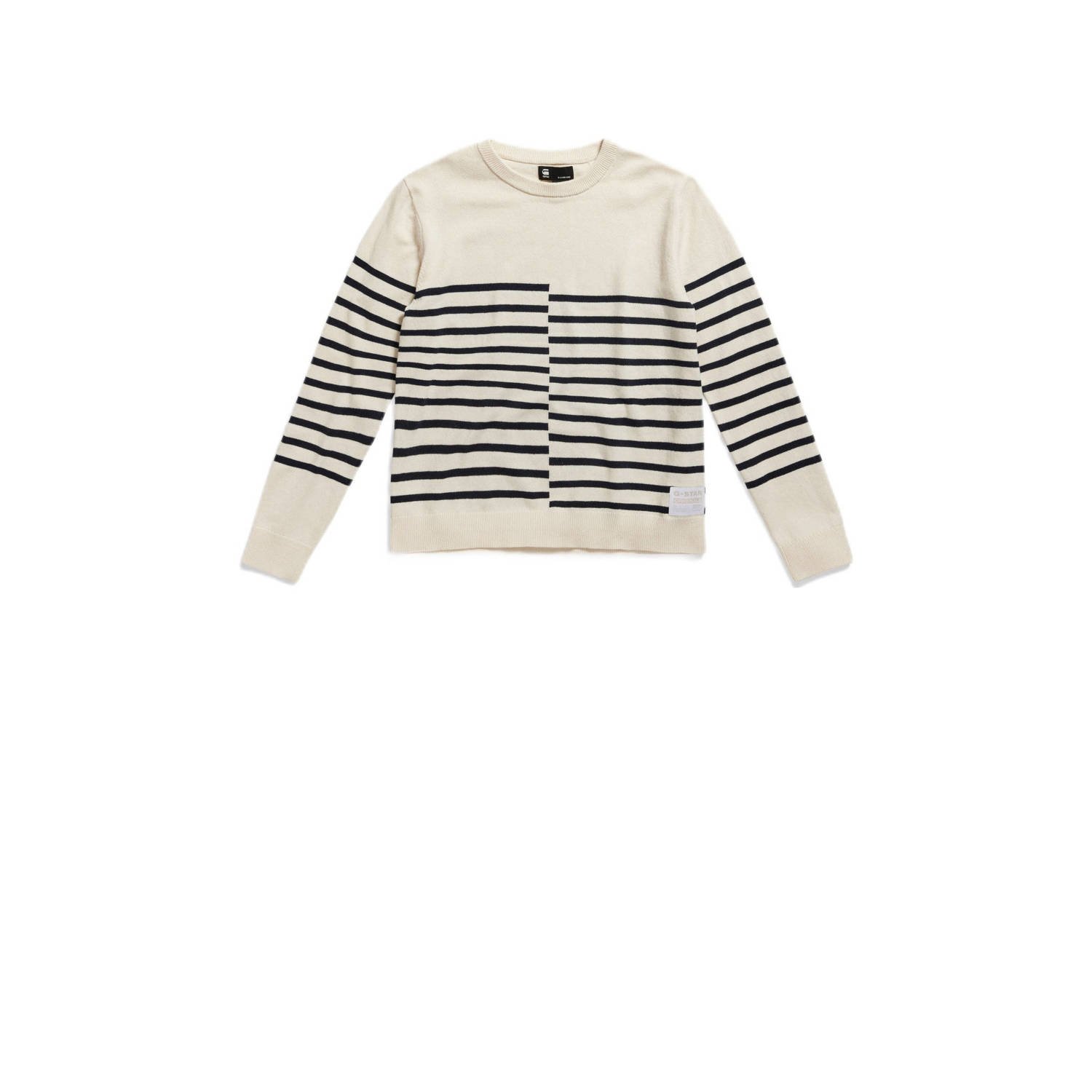 G-Star RAW gestreepte sweater offwhite zwart