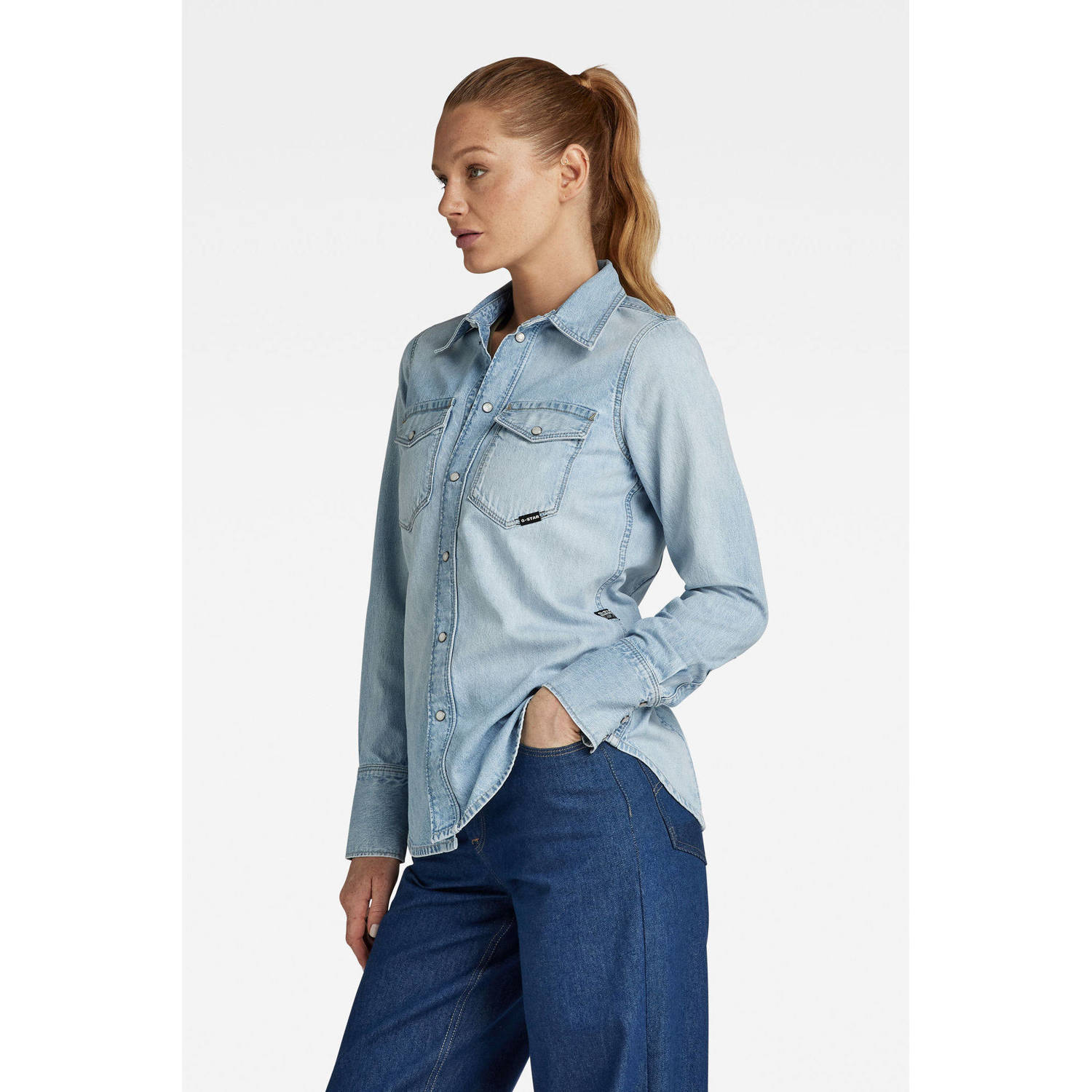 G-STAR denim blouse sun faded blue mist