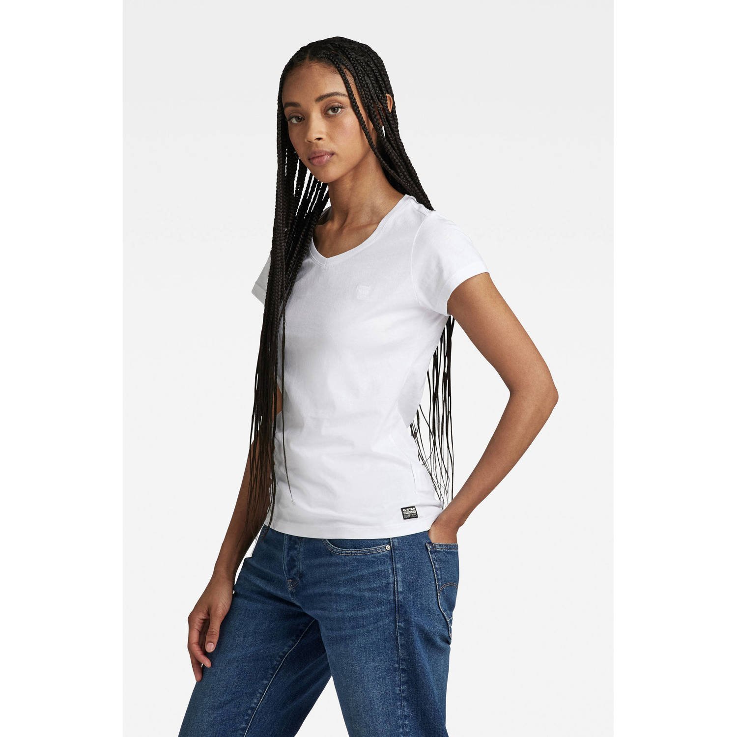 G-Star Raw T-shirt Korte Mouw T-shirt slim col V femme Eyben