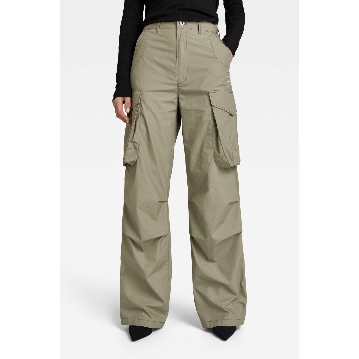 G-STAR high waist wide leg cargobroek shamrock