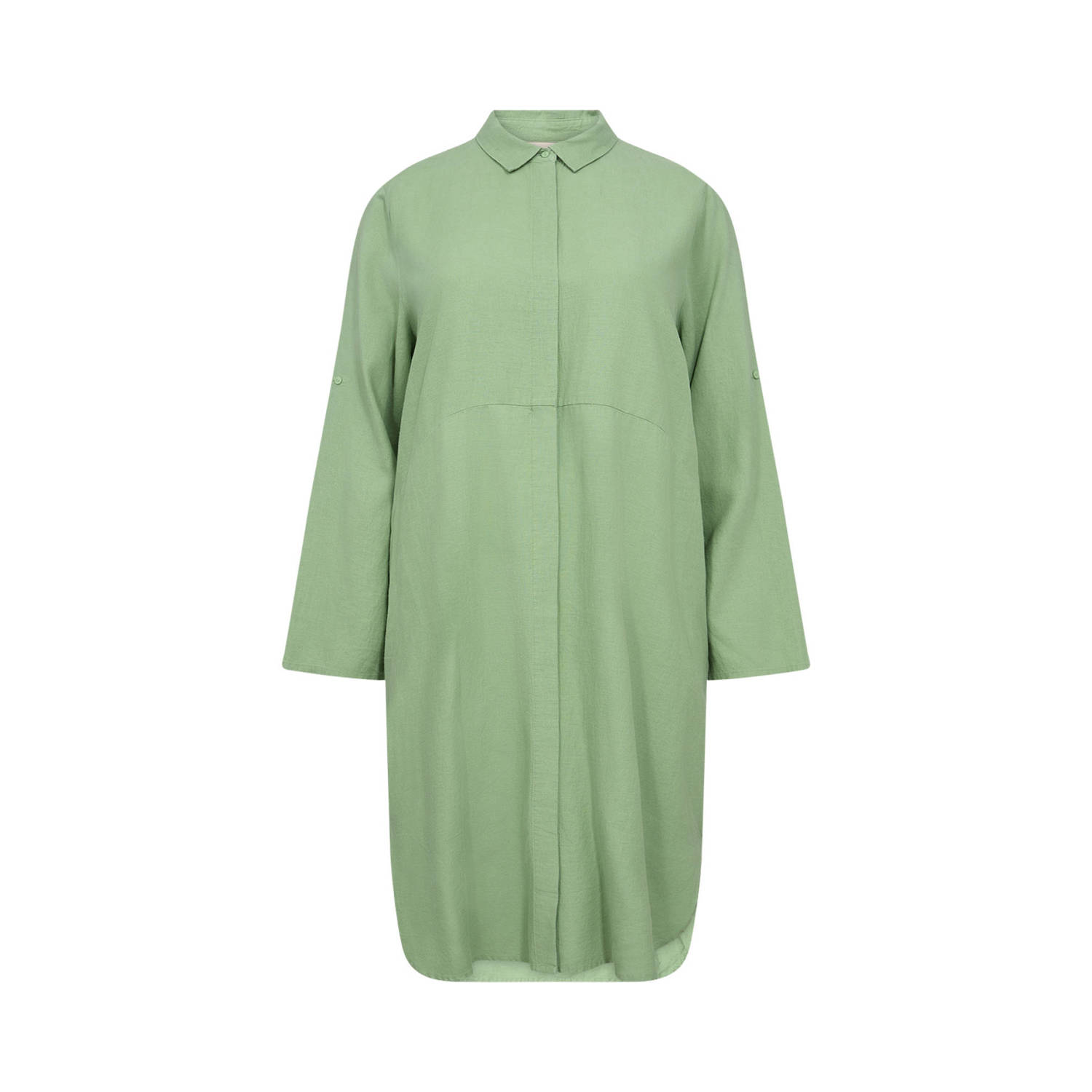 Wasabiconcept blousejurk WA-CORINNA 2 met linnen groen