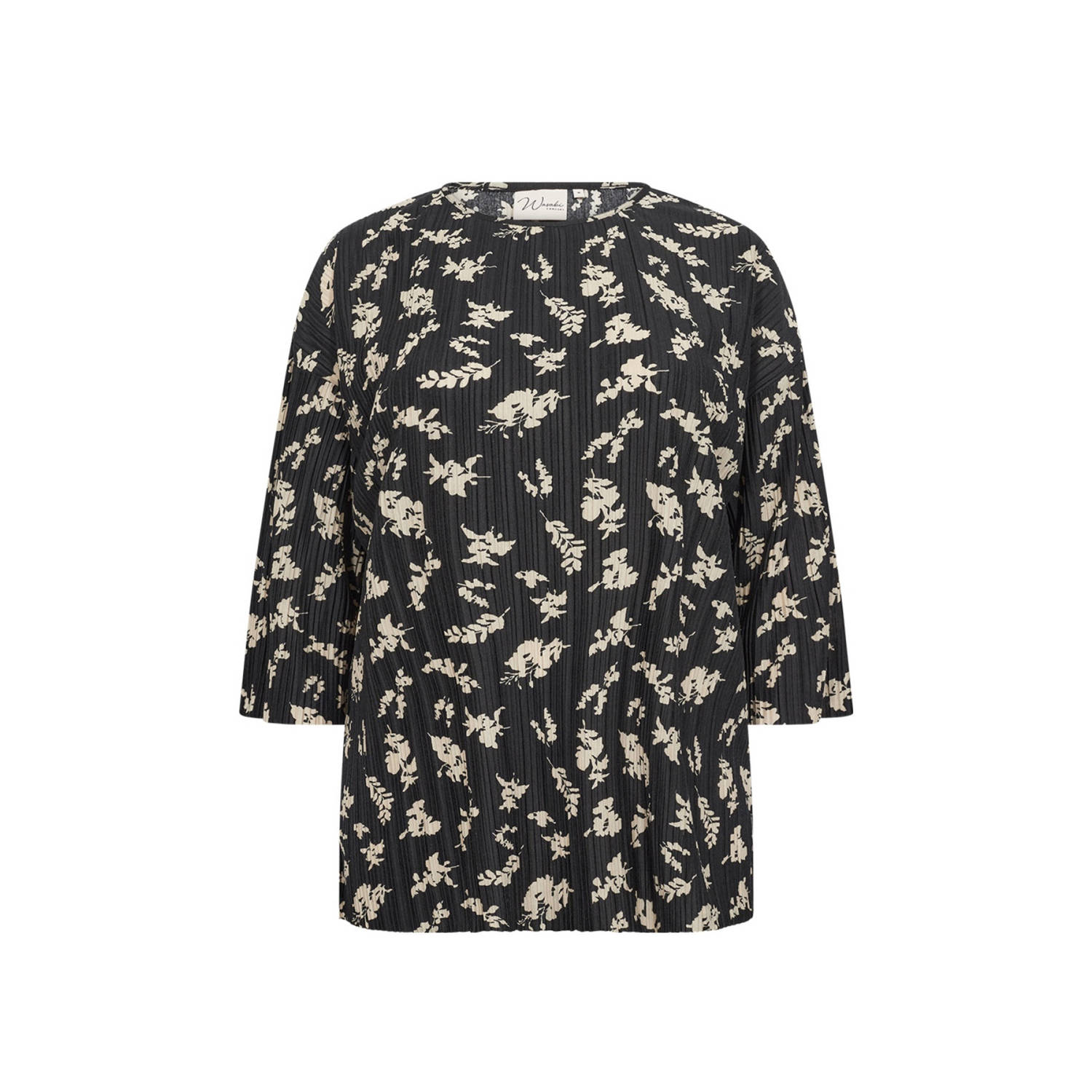 Wasabiconcept top CHARLIE met all over print zwart zand