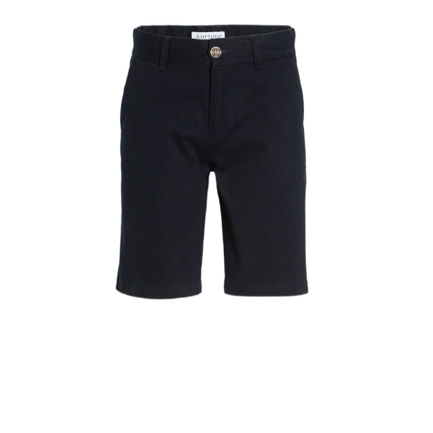 Anytime chino short navy Korte broek Blauw Jongens Katoen Effen 110 116