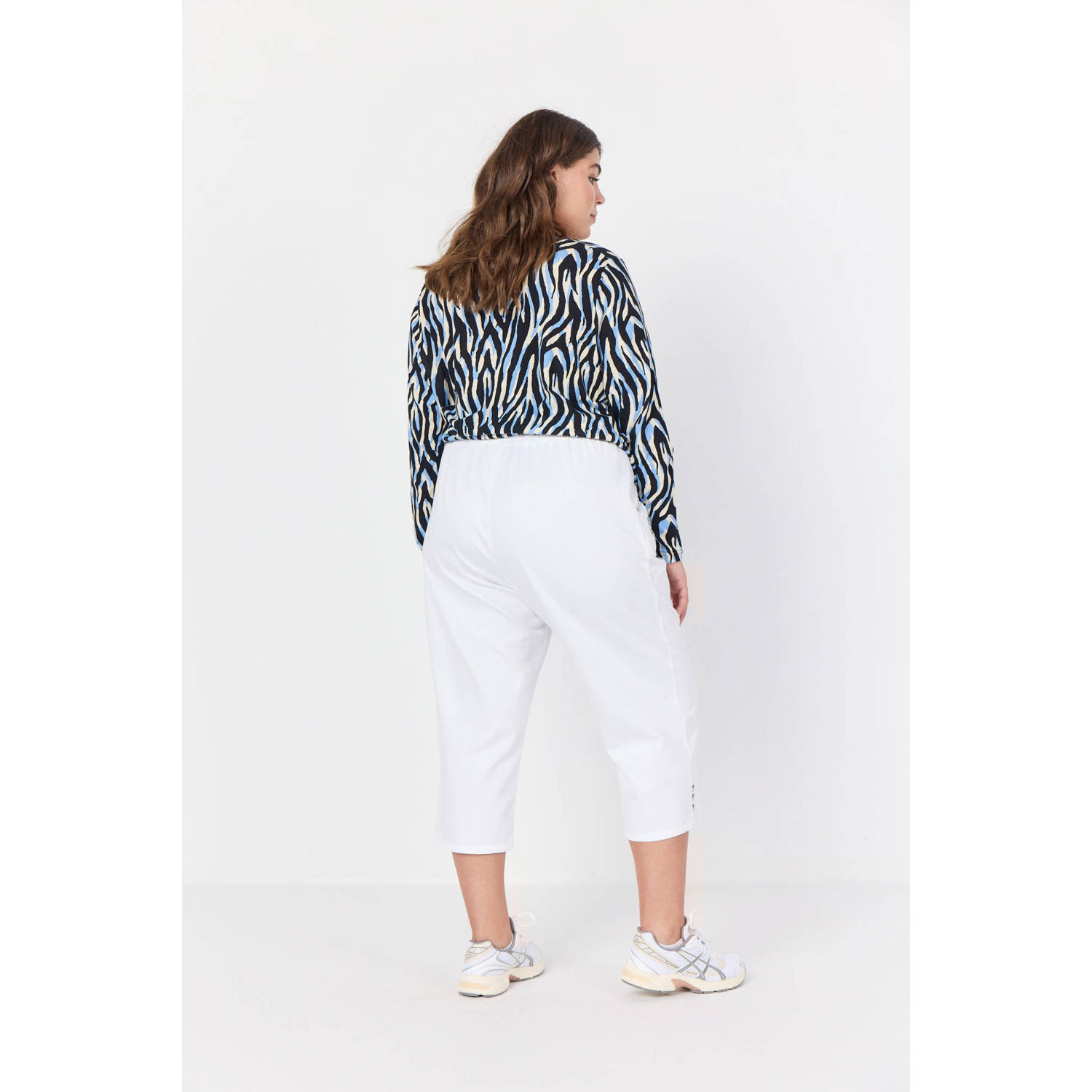 Wasabiconcept blousetop met zebraprint blauw zwart wit