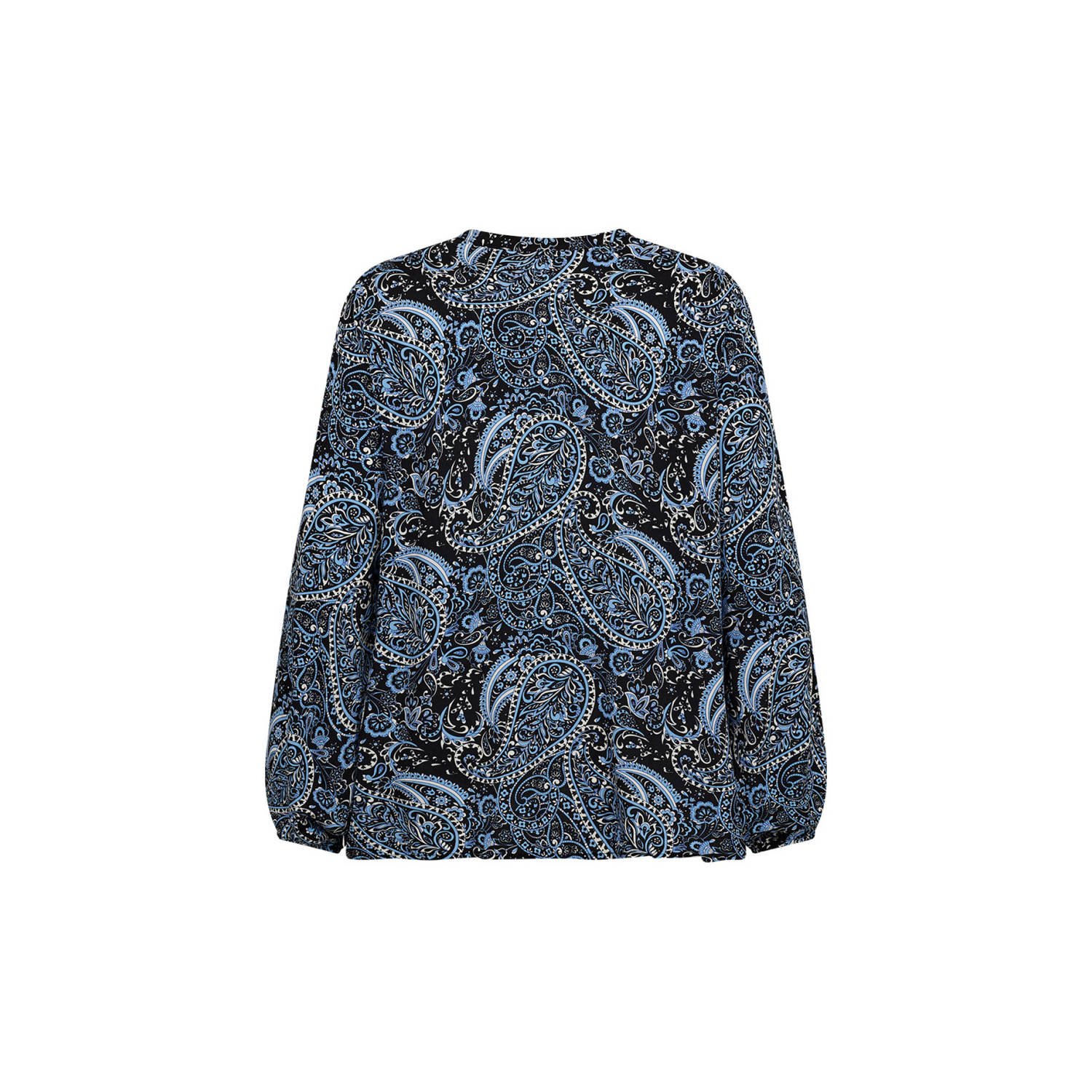 Wasabiconcept blousetop met paisleyprint blauw