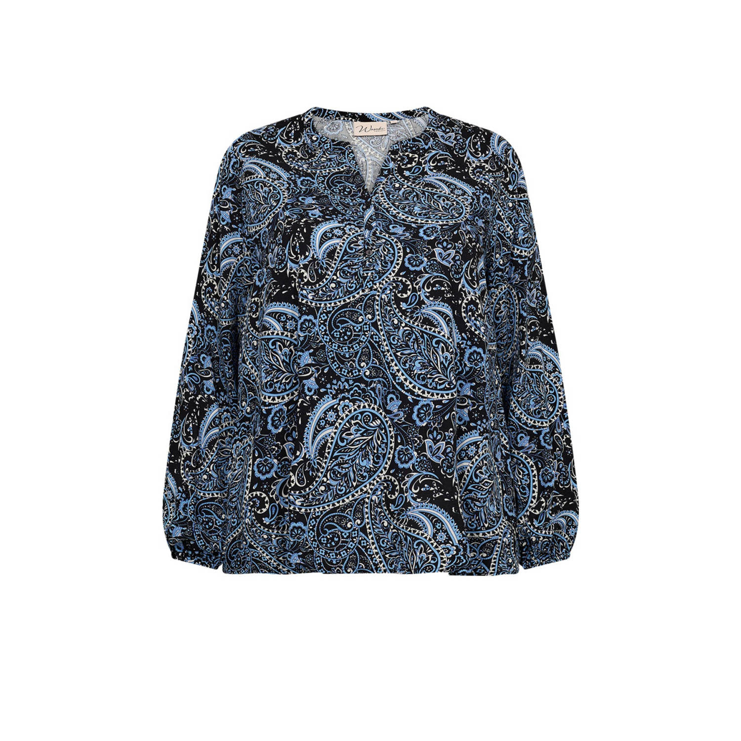 Wasabiconcept blousetop met paisleyprint blauw