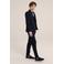 WE Fashion slim fit broek donkerblauw
