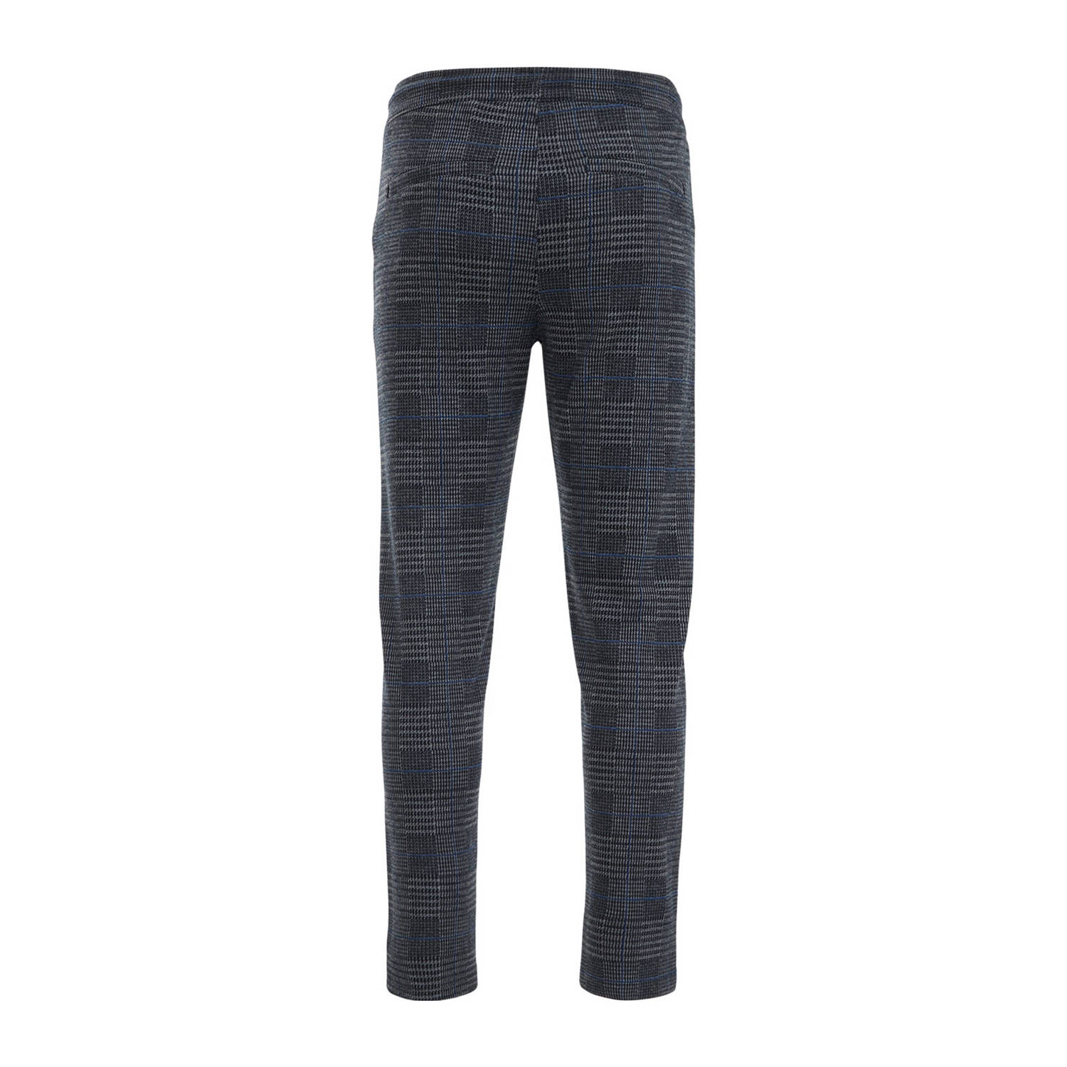 WE Fashion geruite slim fit broek grijs