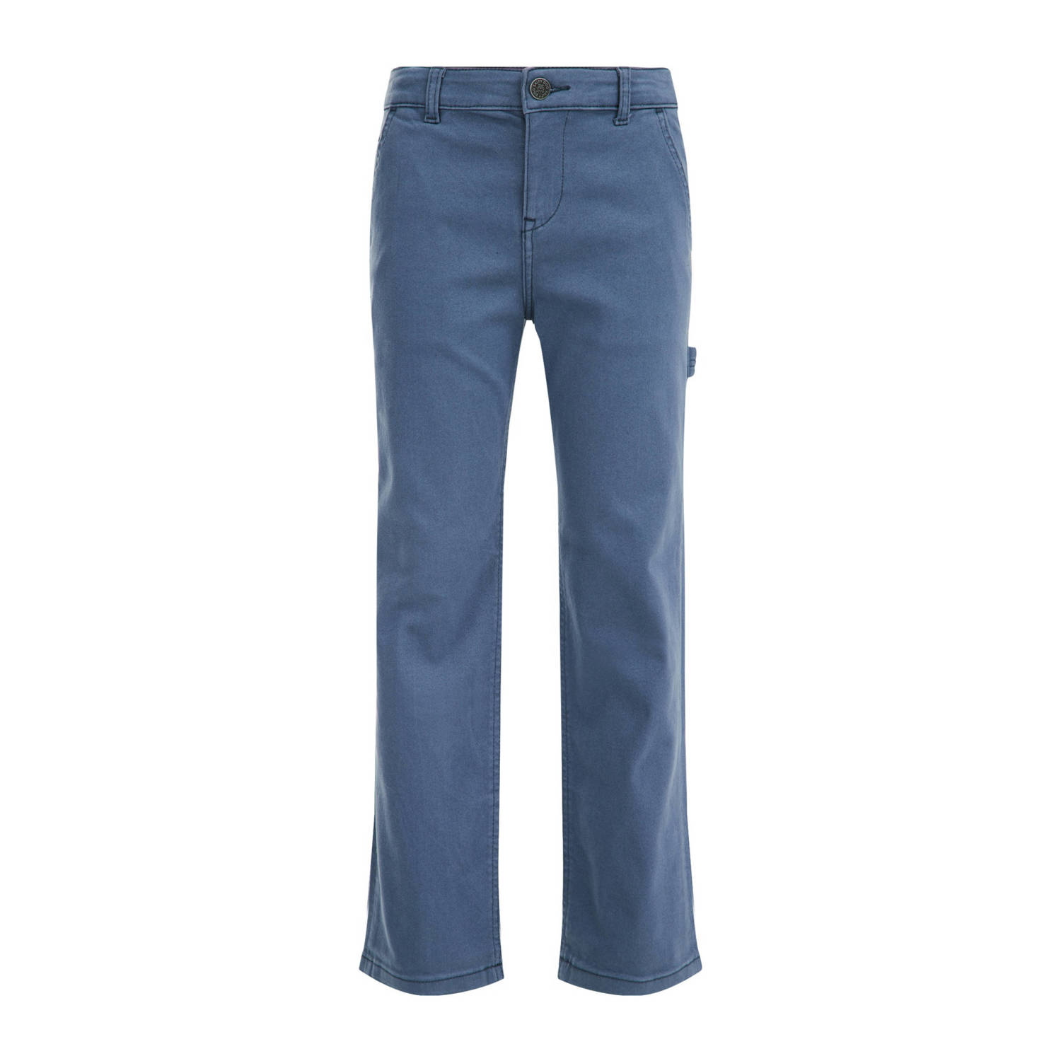 WE Fashion straight fit jeans medium blue denim Blauw Effen 110