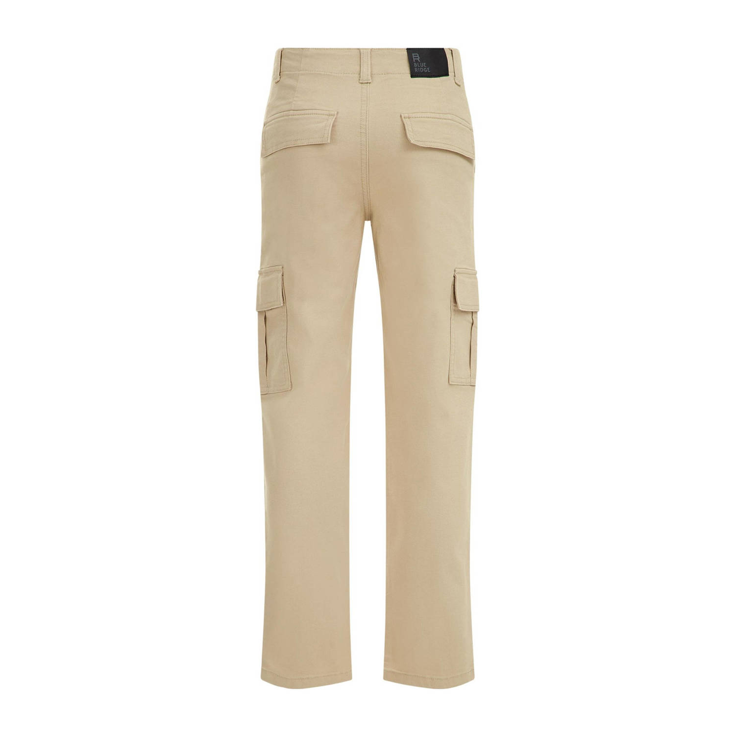 WE Fashion Blue Ridge straight fit cargobroek zand