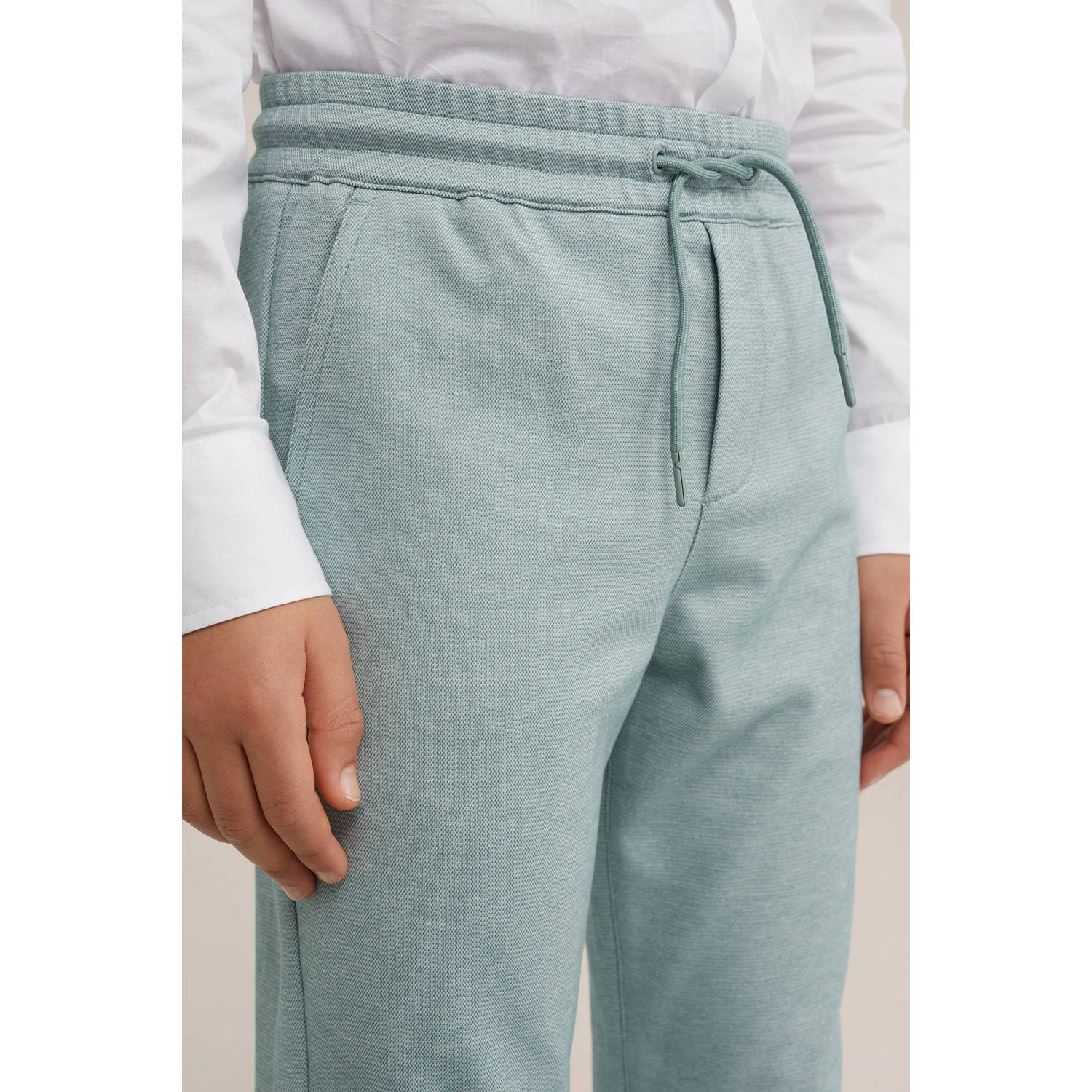 WE Fashion slim fit joggingbroek mintgroen