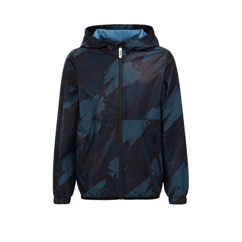 WE Fashion zomerjas met camouflageprint blauw/zwart