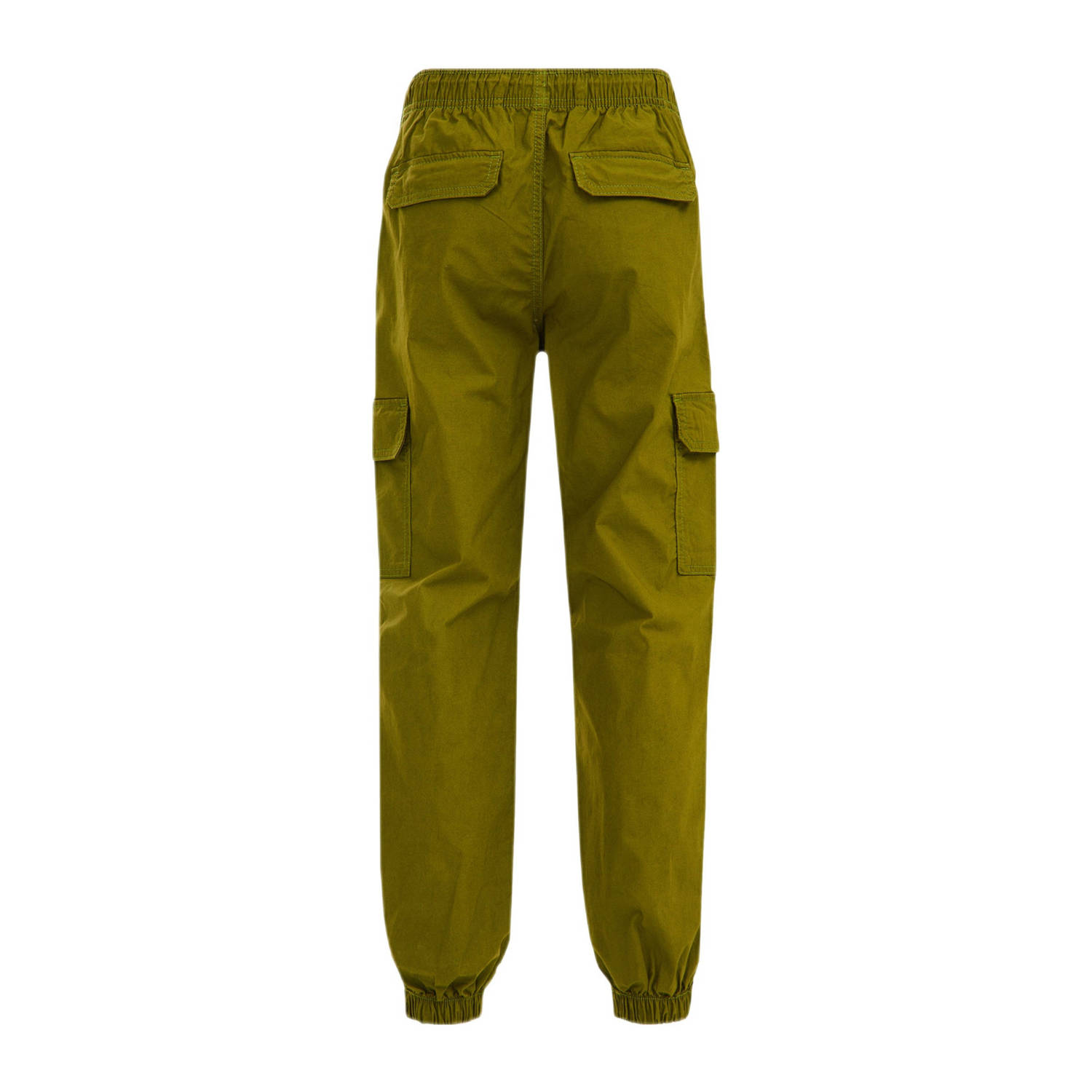 WE Fashion tapered fit cargobroek olijf groen