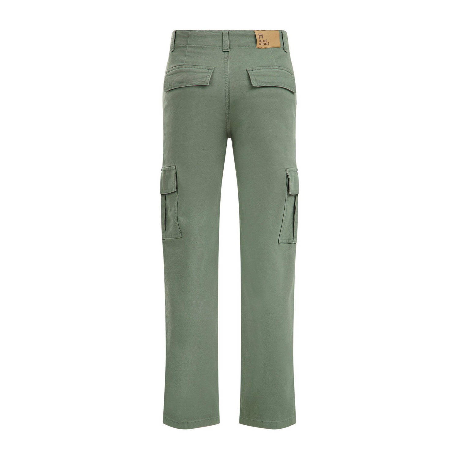 WE Fashion Blue Ridge straight fit cargobroek groen