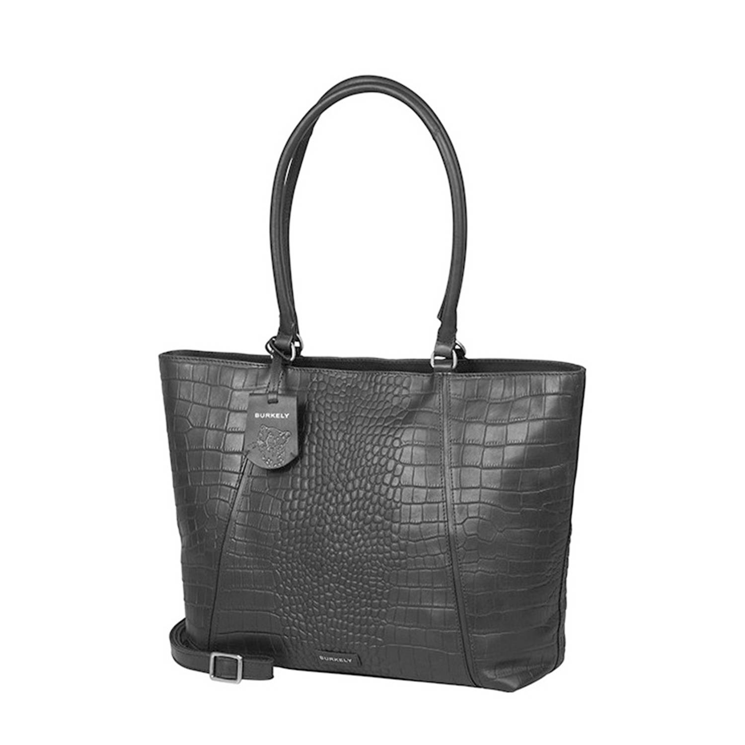 BURKELY leren shopper Cool Colbie zwart