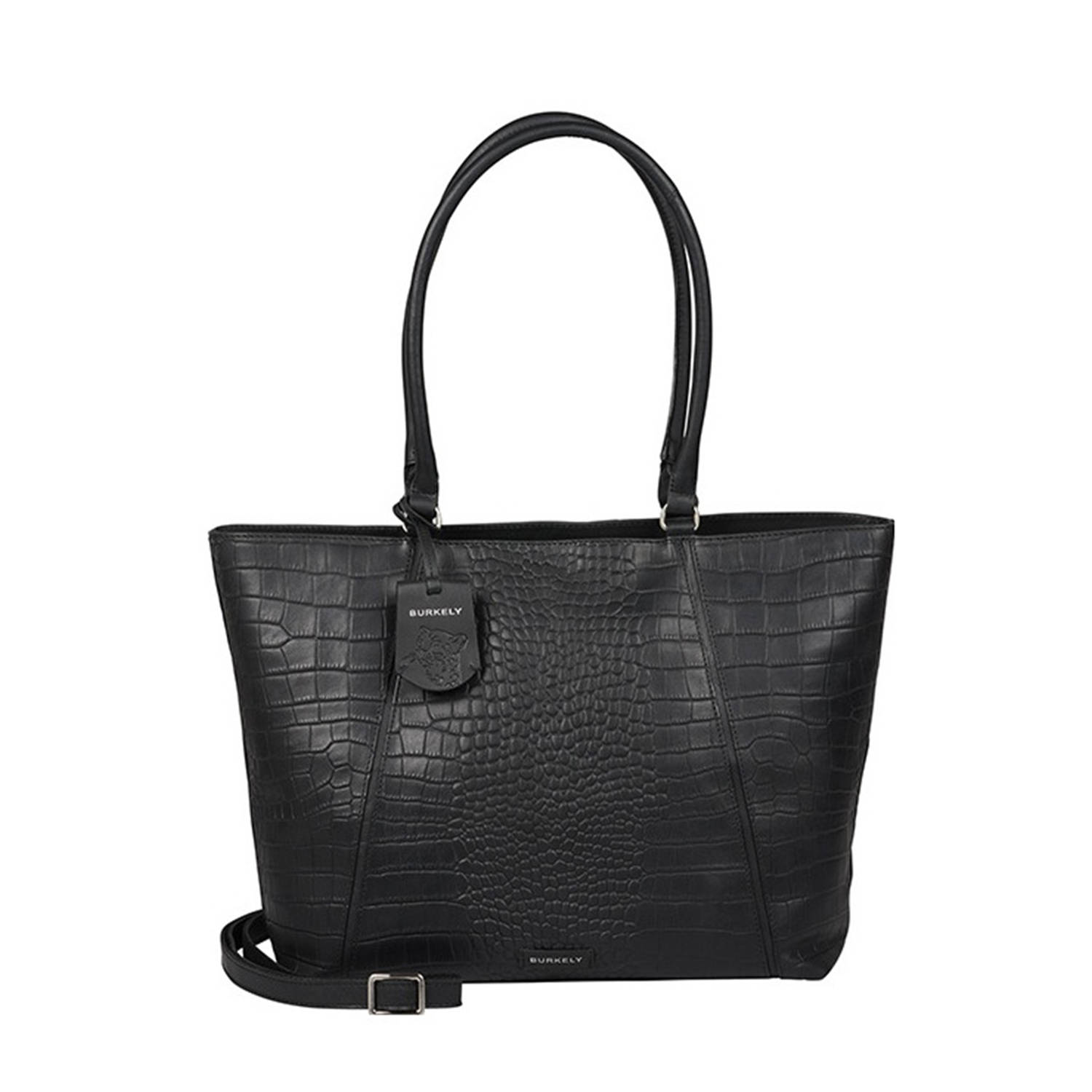 BURKELY leren shopper Cool Colbie zwart