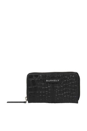 leren portemonnee Cool Colbie met crocoprint zwart