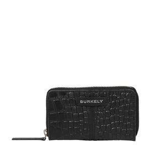 leren portemonnee Cool Colbie met crocoprint zwart