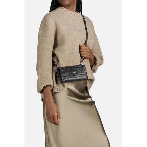 BURKELY leren telefoontasje Cool Colbie met crocoprint zwart afbeelding