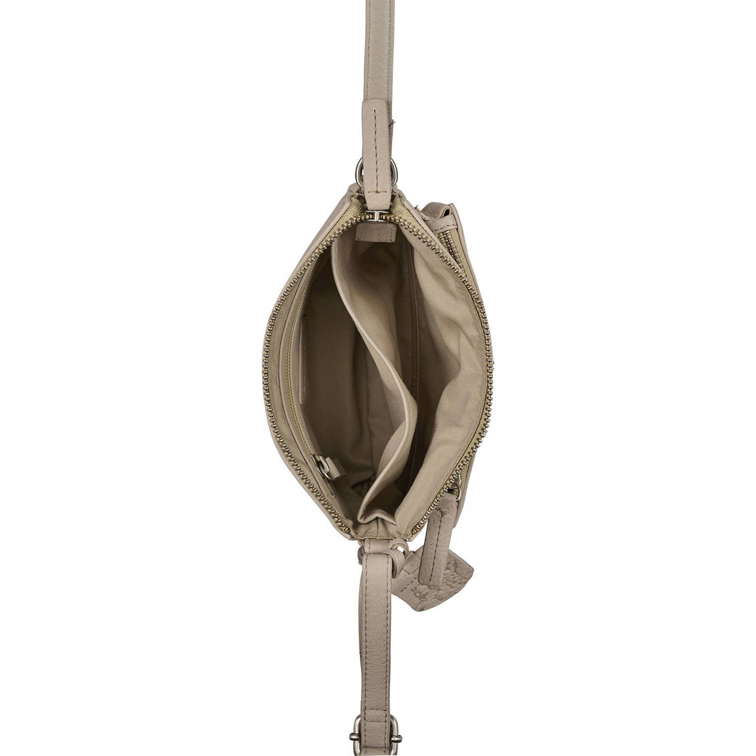 BURKELY leren crossbody tas Soft Skylar beige
