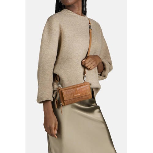 BURKELY leren telefoontasje Cool Colbie met crocoprint cognac afbeelding