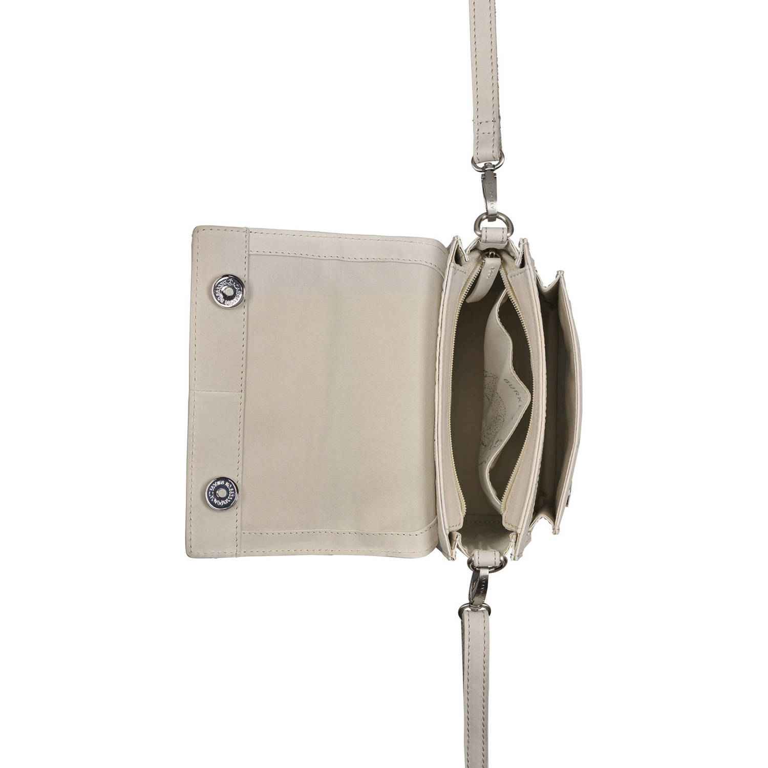 BURKELY leren crossbody tas Cool Colbie met crocoprint ecru