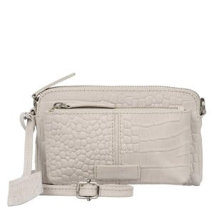 leren crossbody tas Cool Colbie met crocoprint ecru