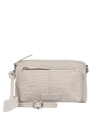 leren crossbody tas Cool Colbie met crocoprint ecru