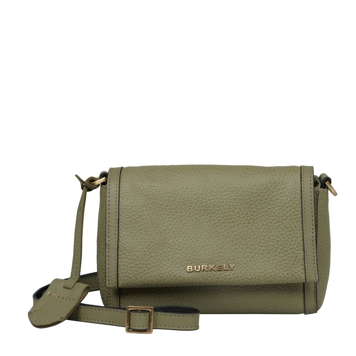 BURKELY leren crossbody tas Keen Keira lichtgroen