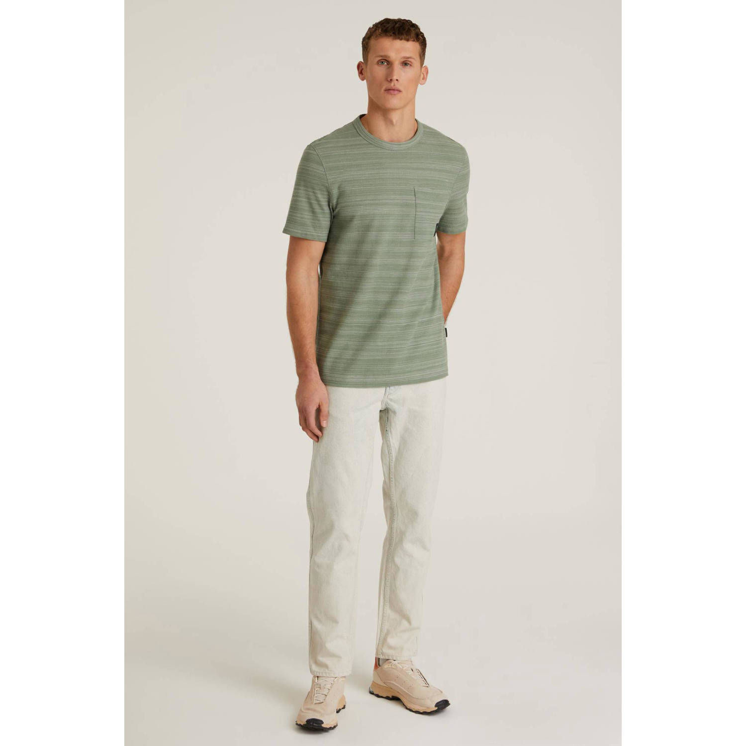 CHASIN' T-shirt met ingebreid patroon groen