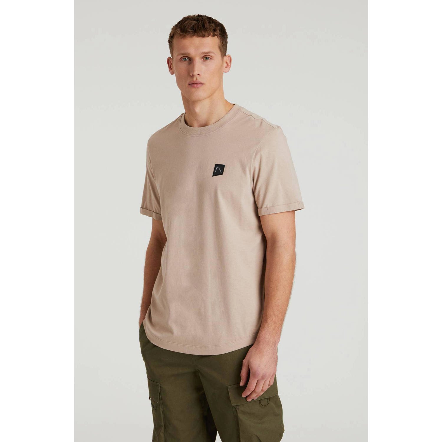 CHASIN' T-shirt met logo taupe