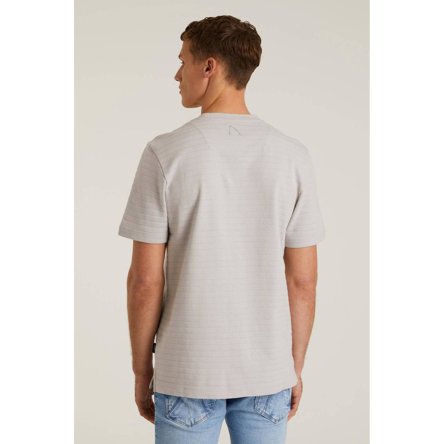 CHASIN' regular fit T-shirt NORRIS met ingebreid patroon grey