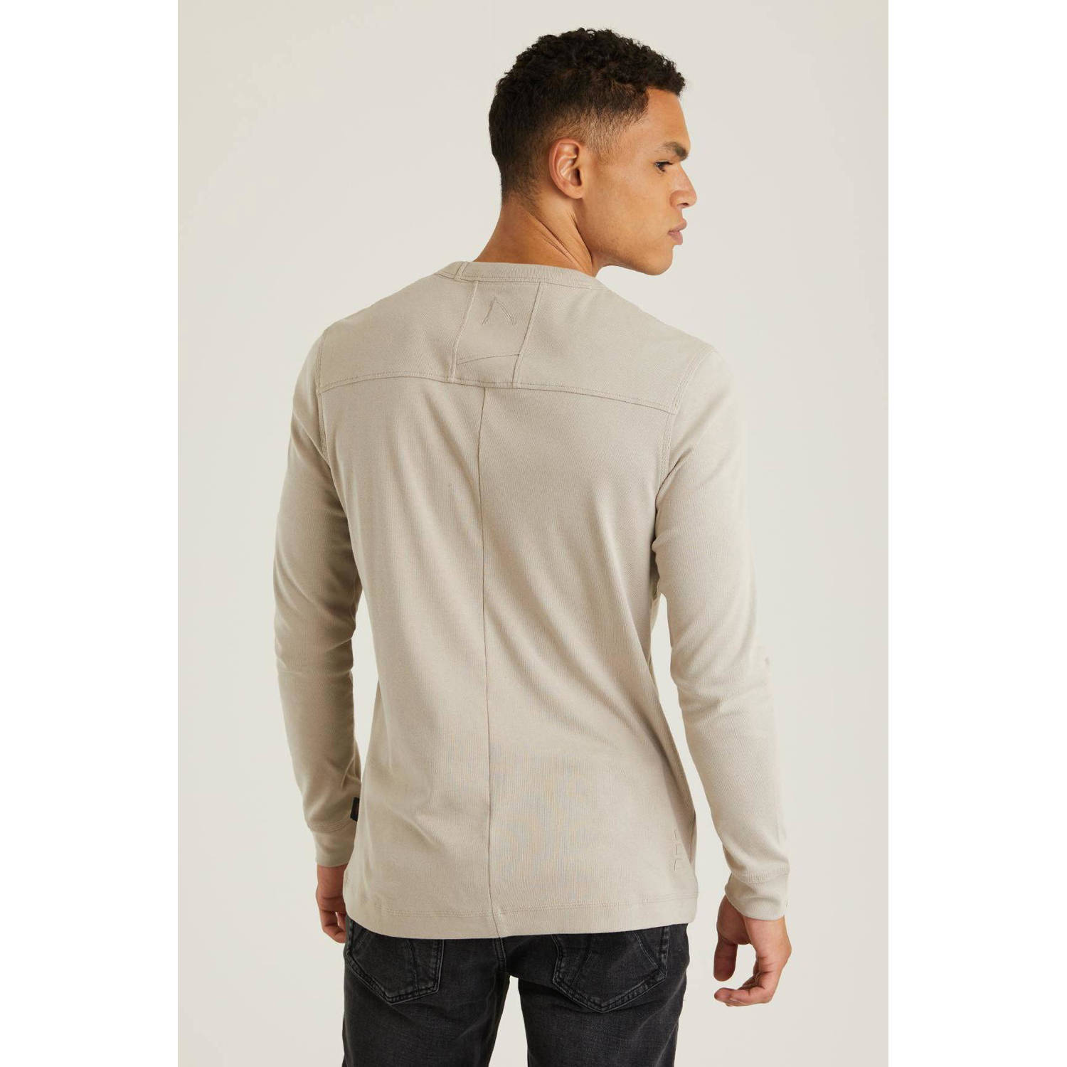 CHASIN' regular fit longsleeve HELY met logo light grey