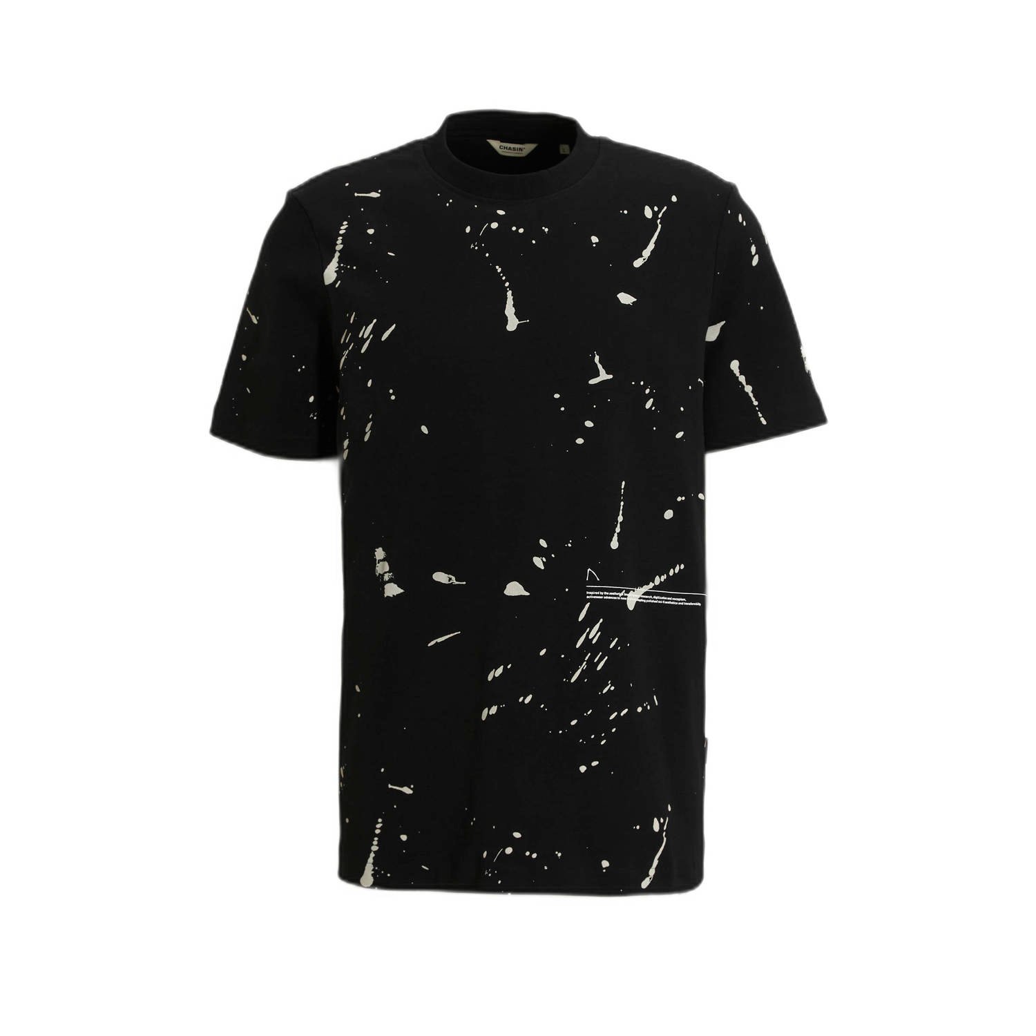 CHASIN' T-shirt Elon met all over print zwart