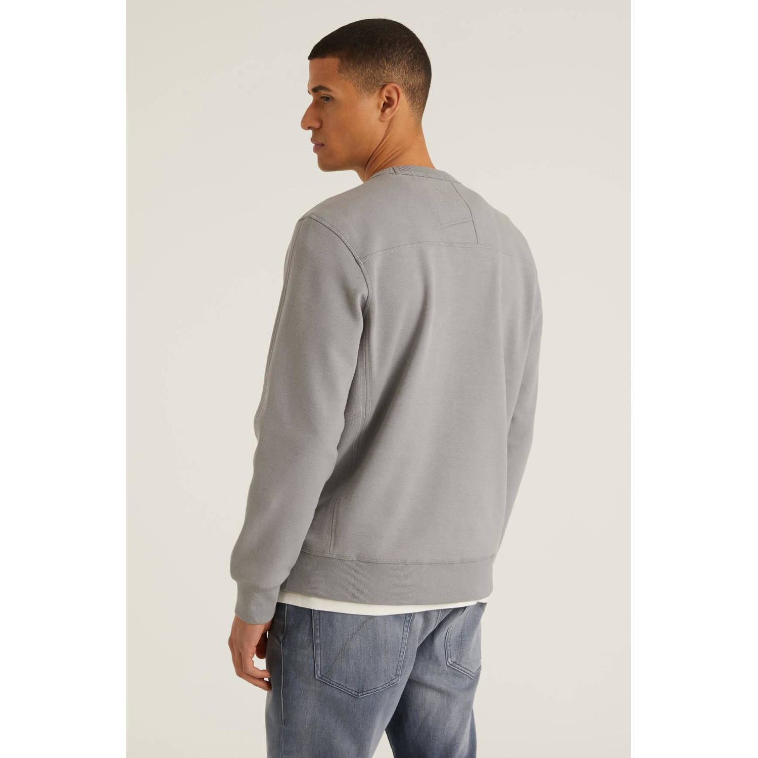 CHASIN' sweater RYDER met logo medium grey