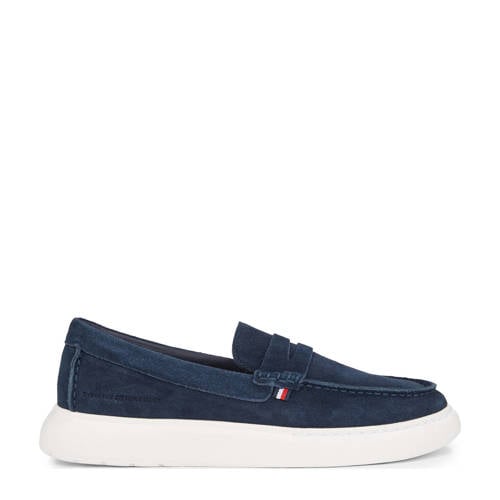 Tommy Hilfiger suède loafers donkerblauw