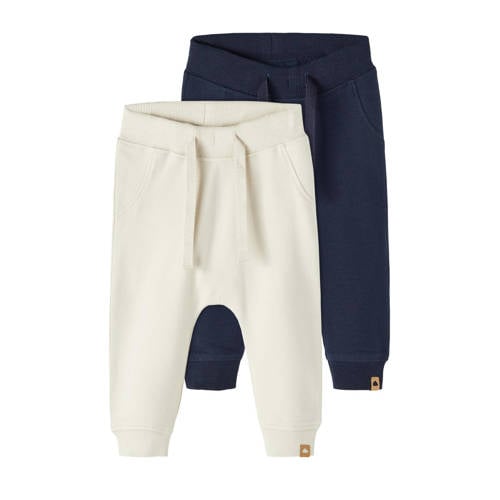NAME IT BABY babybroek NBNTAKKI - set van 2 donkerblauw/ecru afbeelding
