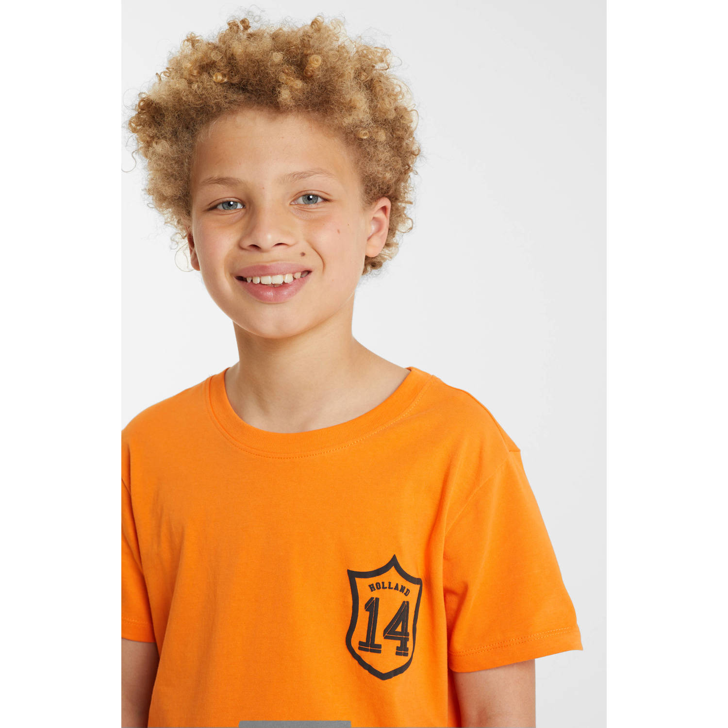 anytime T-shirt met printopdruk oranje