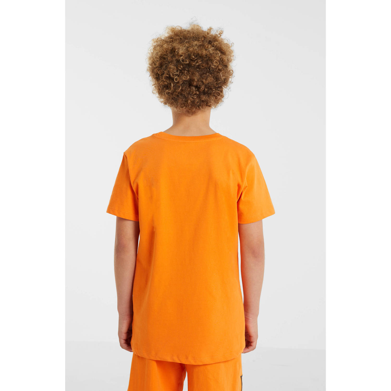 anytime T-shirt met printopdruk oranje