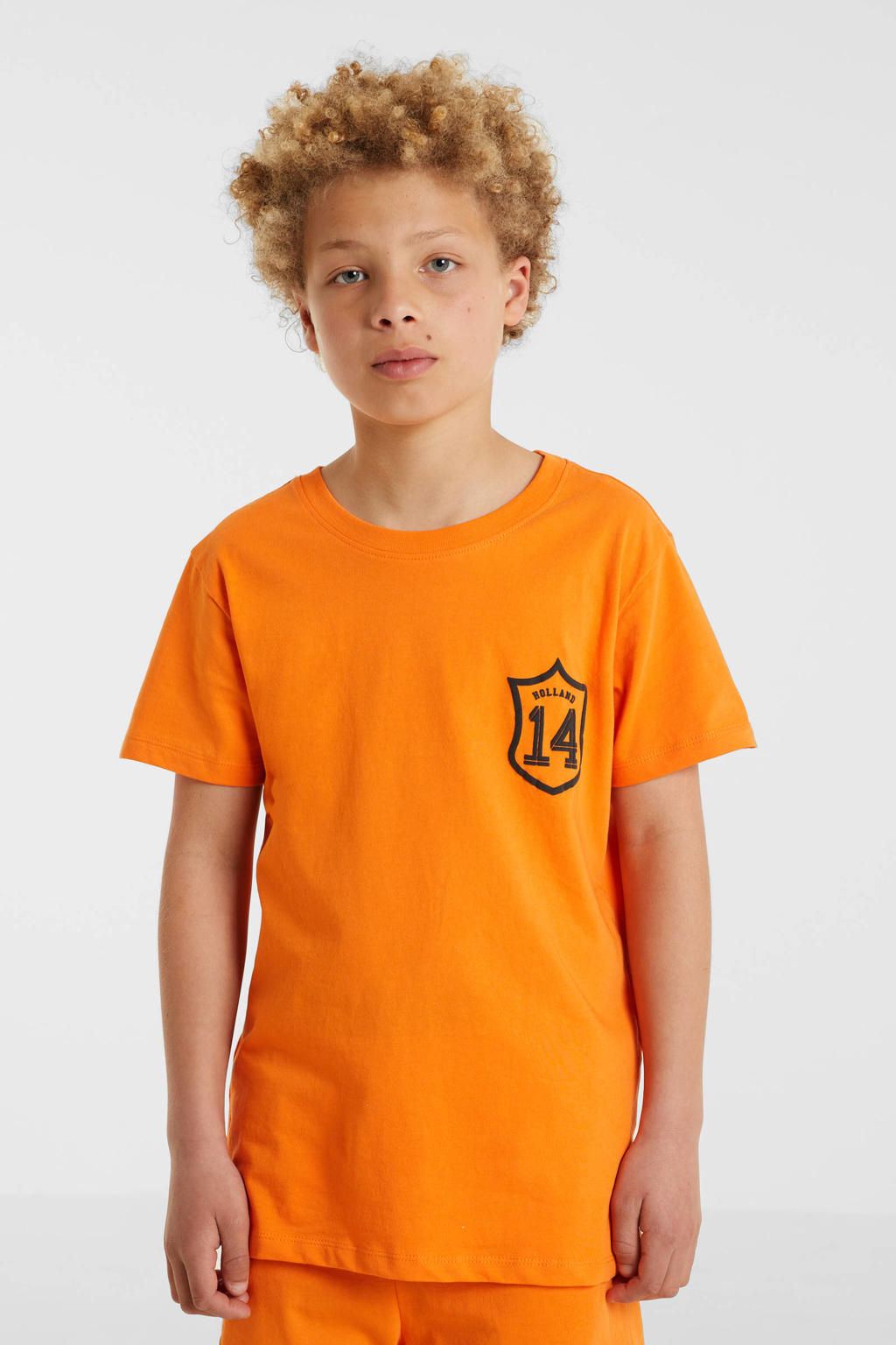 Anytime T-shirt met printopdruk oranje