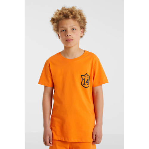 anytime T-shirt met printopdruk oranje afbeelding