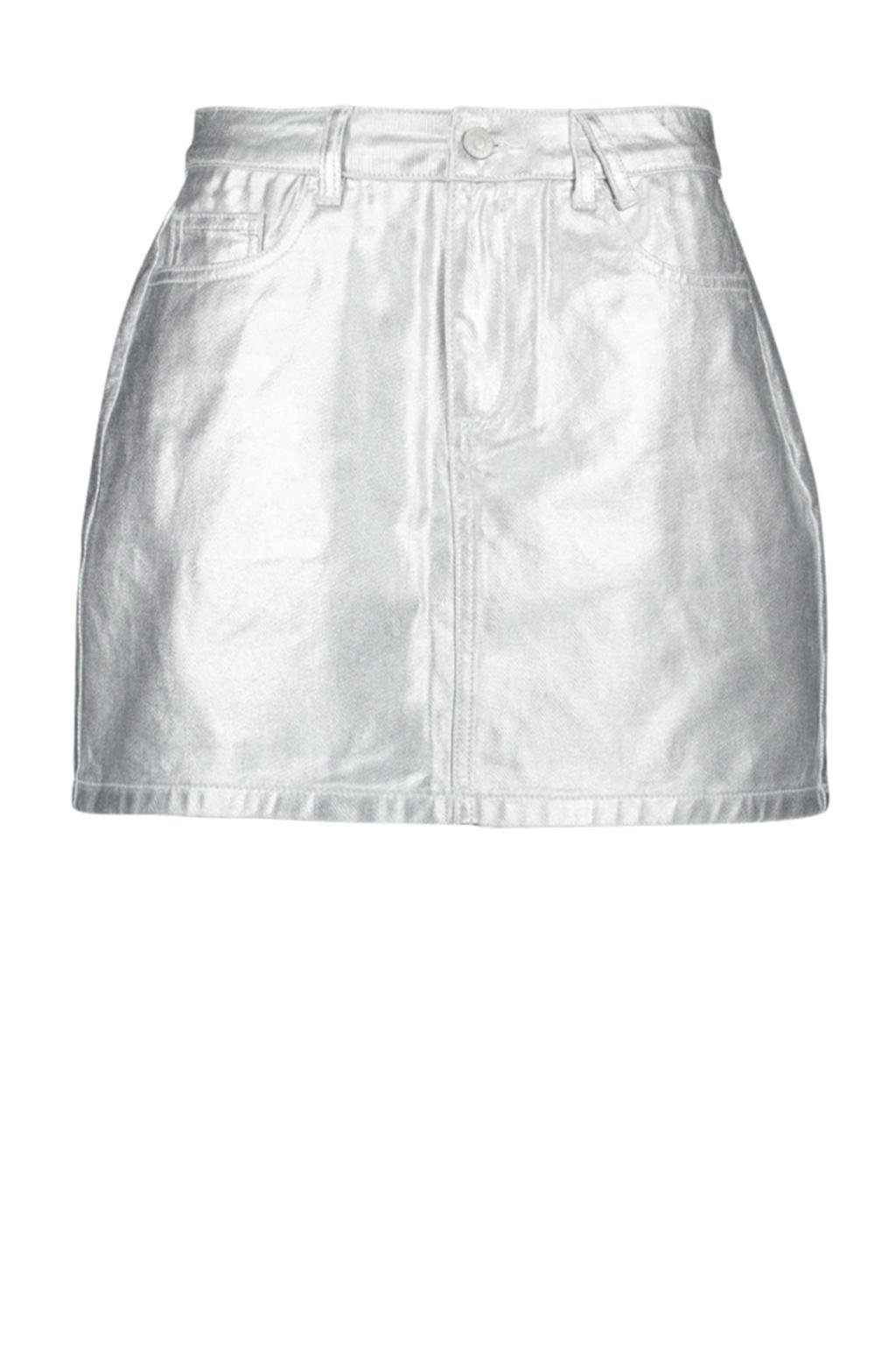 America Today metallic mini rok zilver | wehkamp