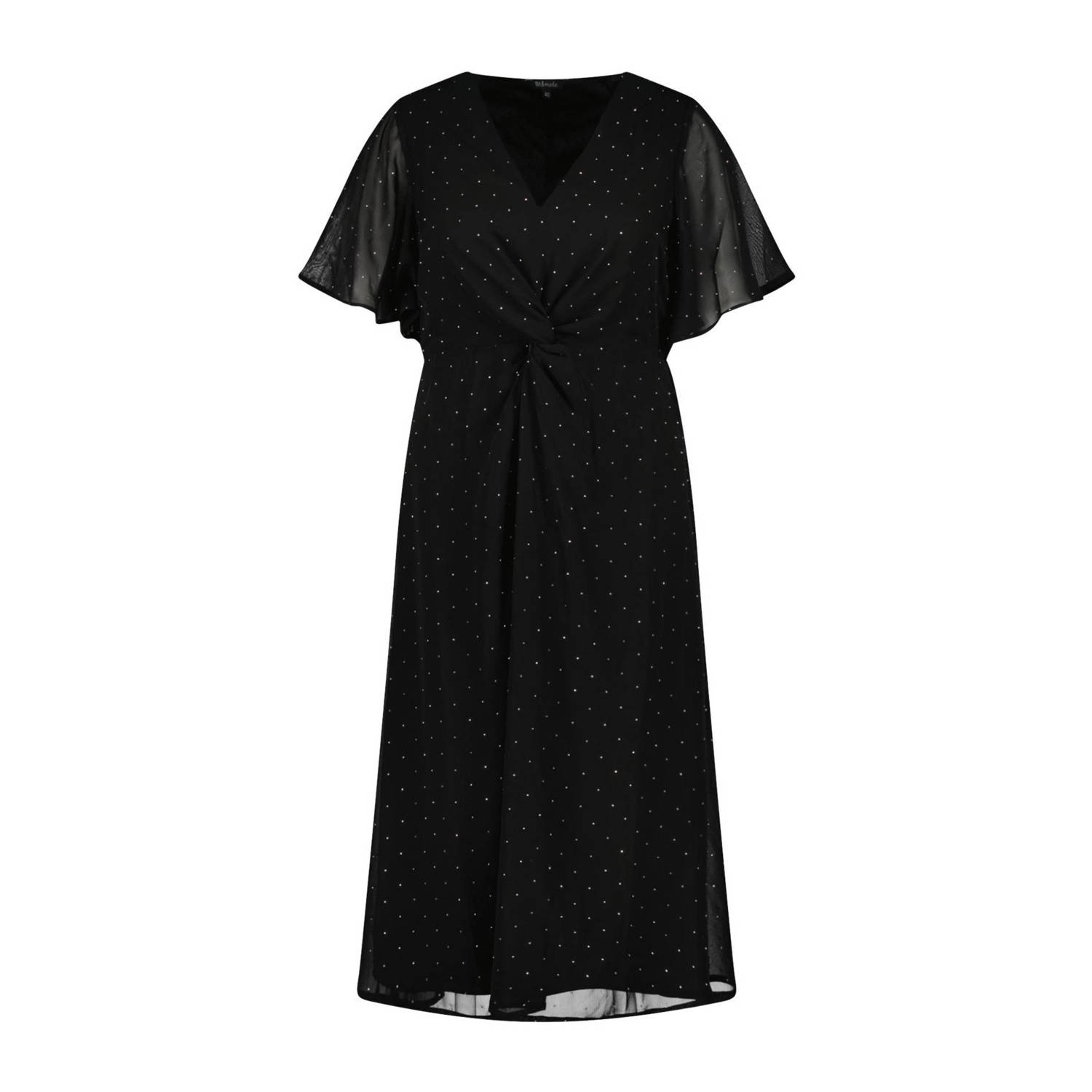 MS Mode semi-transparante jurk met studs zwart