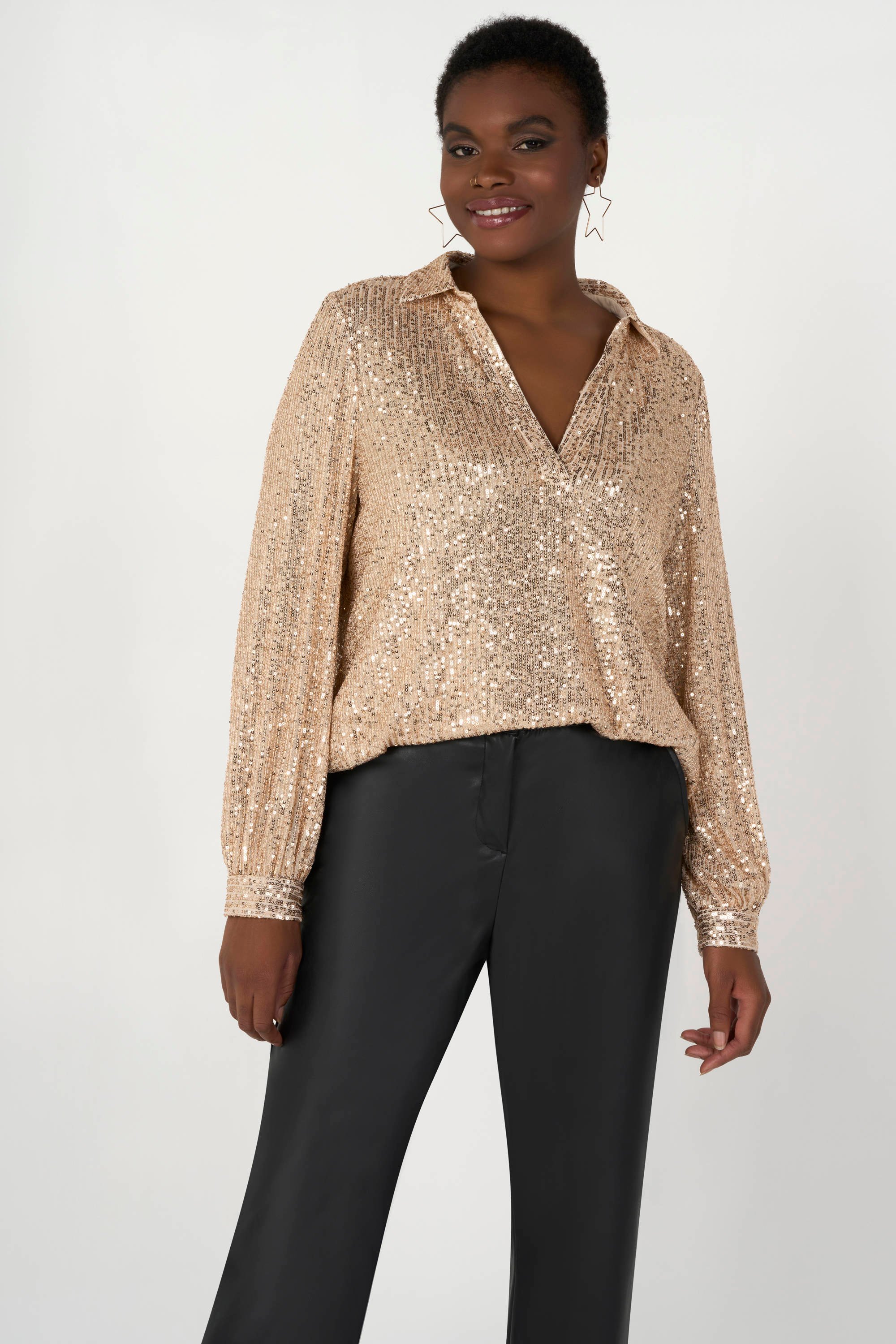 Glitter best sale top dames