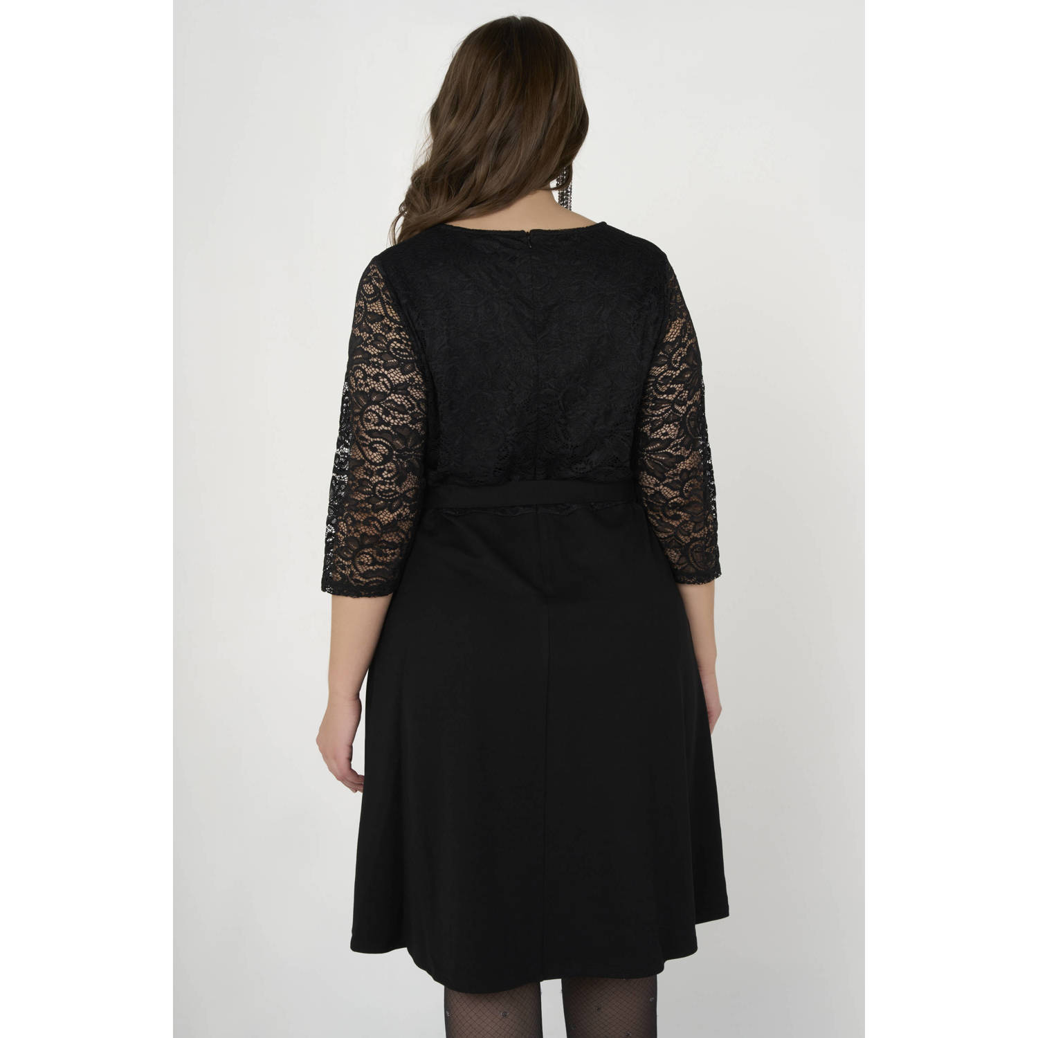 MS Mode jurk met kant zwart