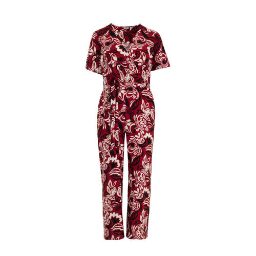 WE Fashion Curve jumpsuit met paisleyprint rood/ecru/zwart