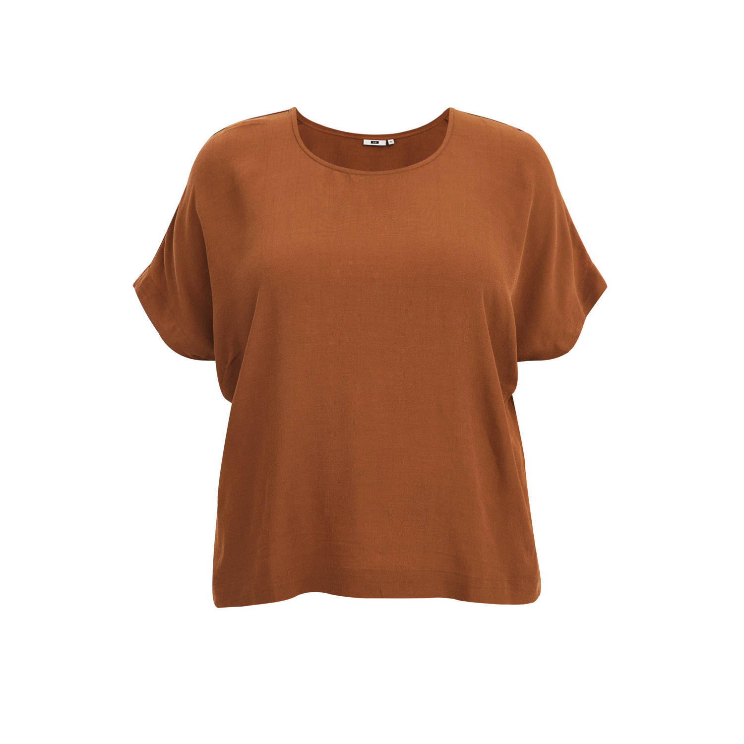 WE Fashion Curve T-shirt Tea bruin